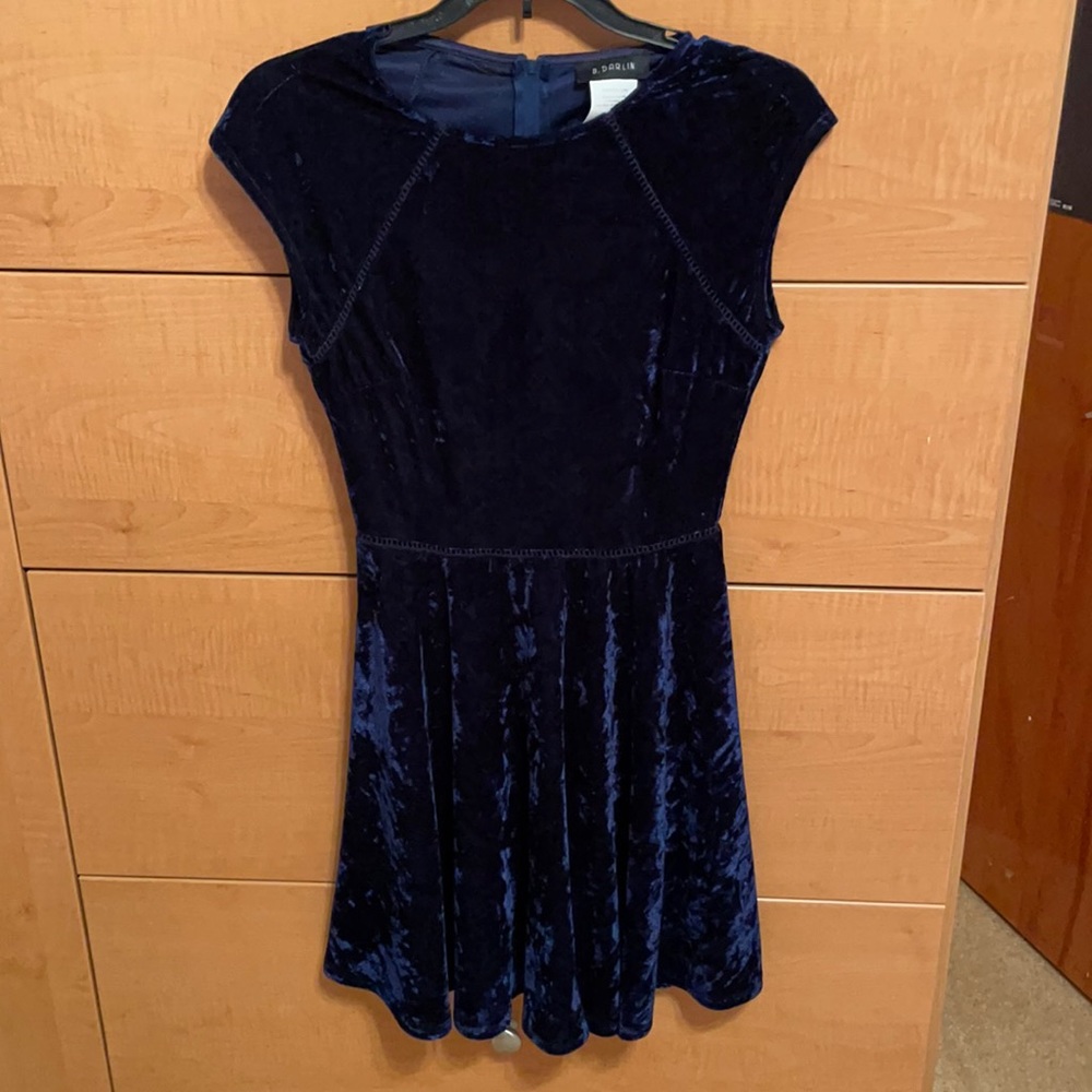 Navy velvet dress